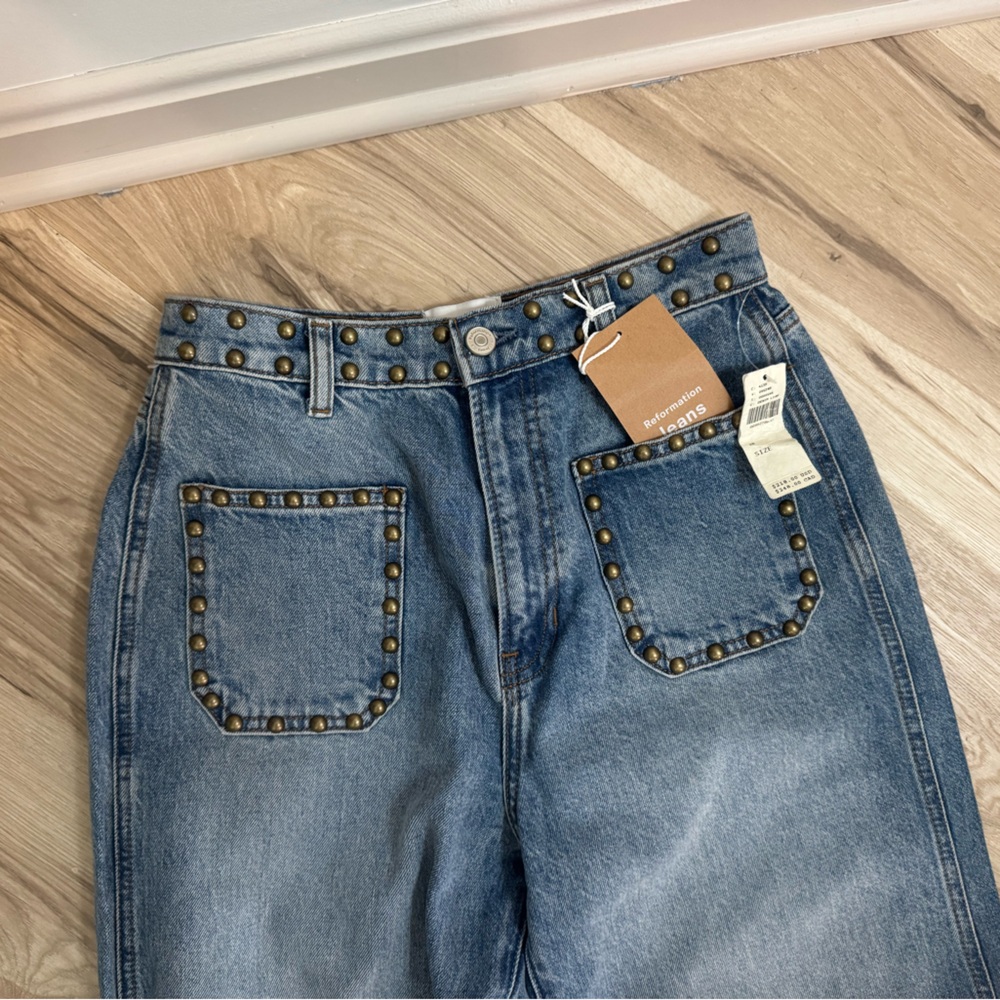 NWT Reformation Cary Studded Jeans